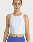 Light Gray Feel Like Skin Highly Stretchy Cropped Sports Tank Sentient Beauty Fashions Apaparel & Accessories