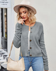 Button Down Exposed Seam Cardigan