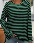 Mandy Striped Round Neck Long Sleeve T-Shirt