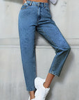 Gray Pocketed Straight Leg Jeans