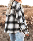 Pocketed Plaid Button Down Long Sleeve Shacket