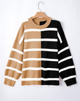 Contrast Striped Long Sleeve Sweatshirt