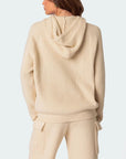 Long Sleeve Hooded Top and Pants Sweater Set