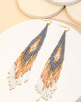 Fame Seed Beaded Fringe Drop Earrings