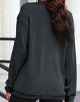 Glitter Ghost Round Neck Long Sleeve Sweatshirt