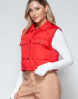 Snobbish Snap Down Quilted Crop Vest