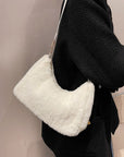 Faux Fur Removable Strap Shoulder Bag