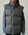 Zip Up Turtleneck Vest Coat