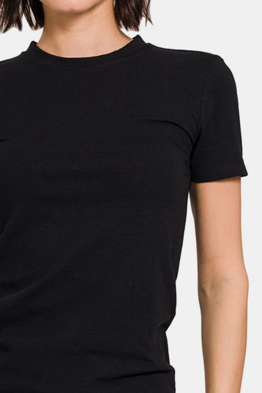 Black Zenana Crew Neck Short Sleeve T-Shirt