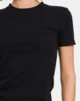 Black Zenana Crew Neck Short Sleeve T-Shirt