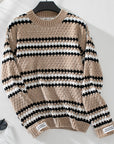 Striped Round Neck Long Sleeve Sweater