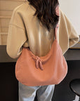 Ribbed Adjustable Strap Shoulder Bag