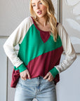 HOPELY Full Size Color Block Long Sleeve T-Shirt