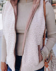 Fuzzy Zip Up Vest Coat with Pockets