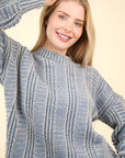 VERY J Two Tone Long Sleeve Sweater