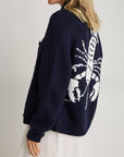 Lobster Button Up Long Sleeve Cardigan