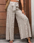 Rosy Brown Printed Wide Leg Pants