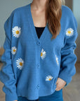 Daisy Button Up V-Neck Cardigan