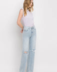 Lavender Vervet by Flying Monkey 90'S Vintage Super High Rise Flare Jeans