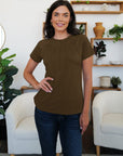 Gray Round Neck Short Sleeve T-Shirt