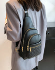Gray PU Leather Sling Bag Sentient Beauty Fashions Bag