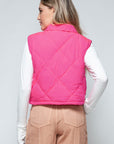 Snobbish Snap Down Quilted Crop Vest