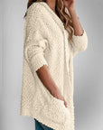 Double Take Pocketed Open Front Long Sleeve Cardigan