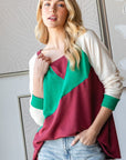 HOPELY Full Size Color Block Long Sleeve T-Shirt