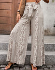 Rosy Brown Printed Wide Leg Pants