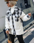 Plaid Collared Neck Button Down Jacket