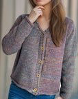 Heathered V-Neck Long Sleeve Cardigan