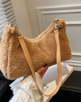 Faux Fur Removable Strap Shoulder Bag