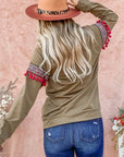 And The Why Ethnic Ribbon Tassel Trim Top