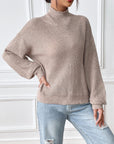 Light Gray Turtleneck Long Sleeve Sweater