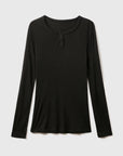 Basic Bae Notched Long Sleeve T-Shirt