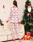 Full Size Reindeer Print Top and Pants Set