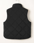 Snap Down Texture Vest Coat with Pockets