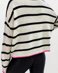 Striped Round Neck Long Sleeve Sweater