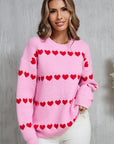 Angel Wings Heart Round Neck Long Sleeve Sweater