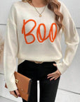 BOO Round Neck Long Sleeve Sweater