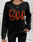 BOO Round Neck Long Sleeve Sweater