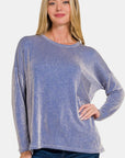 Zenana Ribbed Striped Long Sleeve T-Shirt