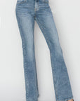 Light Gray RISEN Full Size Mid Rise Bootcut Jeans