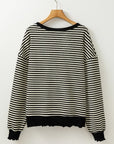 Striped Round Neck Long Sleeve Sweatshirt