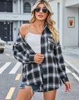 Lovelet Plaid Collared Neck Button Down Jacket