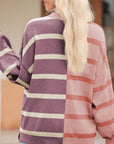 Contrast Striped Long Sleeve Sweatshirt