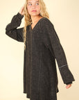 VERY J Mineral Washed Oversized A-Line Mini Dress