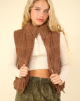 VERY J Zip Up Padded Corduroy Puffer Vest