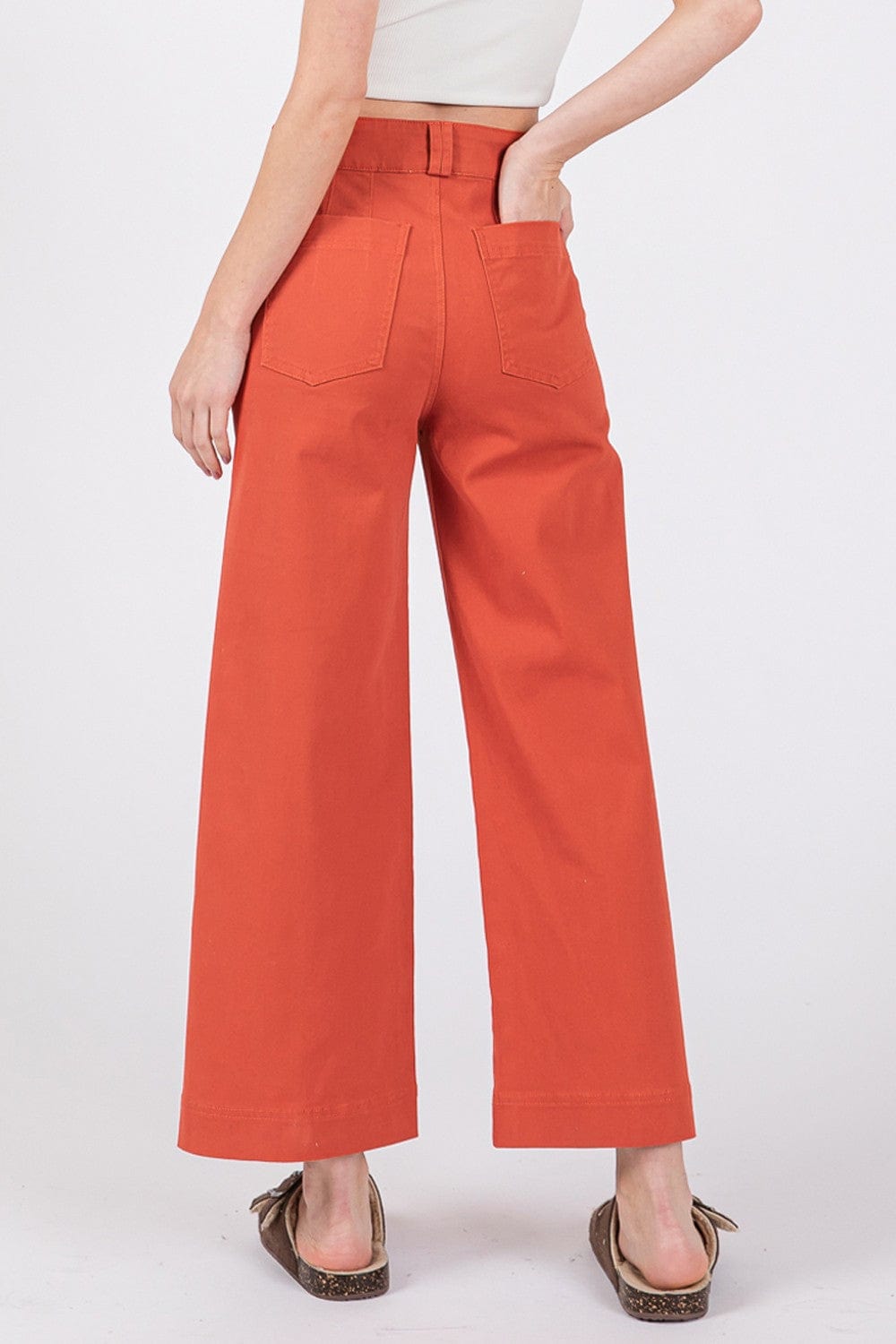 Light Gray SAGE + FIG Wide Leg Cropped Pants