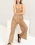 Beige HYFVE Knitted Cover Up Jumpsuit Sentient Beauty Fashions Apaparel & Accessories